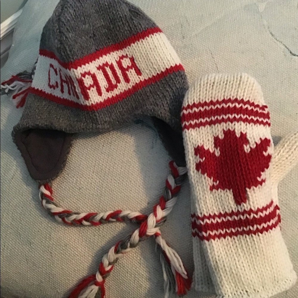 Winter hat & mittens set 100% wool